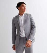 New Look Pale Grey Skinny Fit Revere Collar Suit Jacket